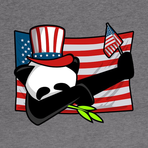 Dab For Freedom Panda American Flag by teevisionshop